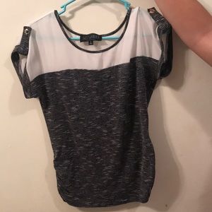 Black and white blouse